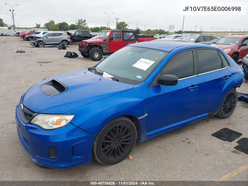 2014 Subaru Impreza Wrx VIN: JF1GV7E65EG006998 Lot: 40755026