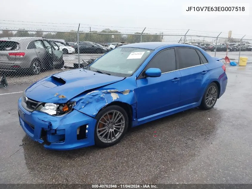 2014 Subaru Impreza Wrx VIN: JF1GV7E63EG007518 Lot: 40762846