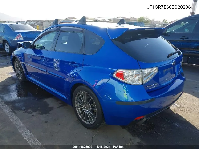 2014 Subaru Impreza Wrx Limited VIN: JF1GR7E60EG202061 Lot: 40825909