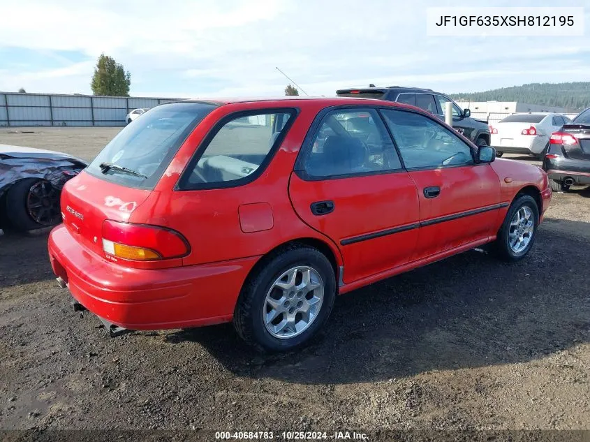 1995 Subaru Impreza L/Outback VIN: JF1GF635XSH812195 Lot: 40684783