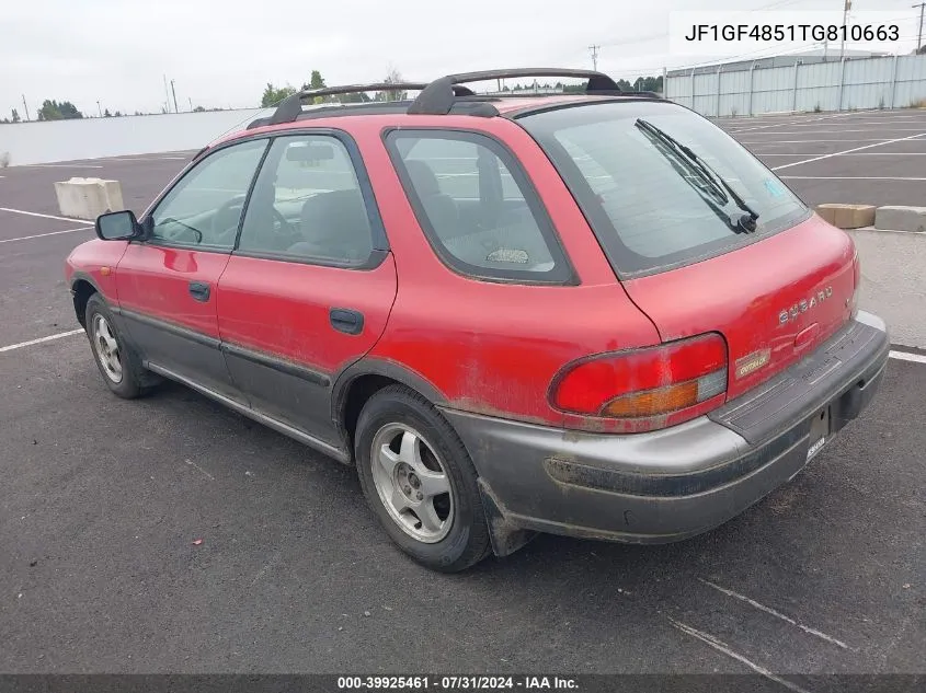 1996 Subaru Impreza Outback VIN: JF1GF4851TG810663 Lot: 39925461