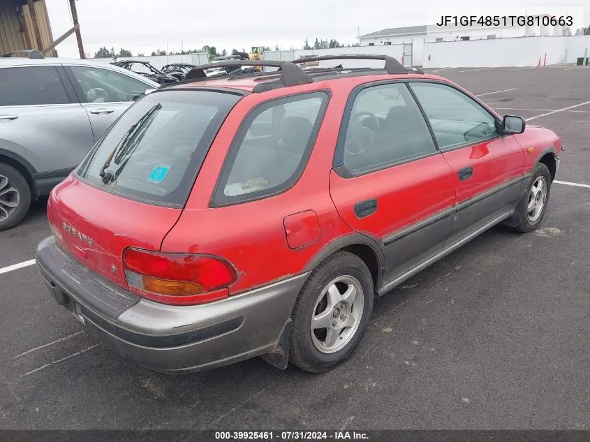 1996 Subaru Impreza Outback VIN: JF1GF4851TG810663 Lot: 39925461