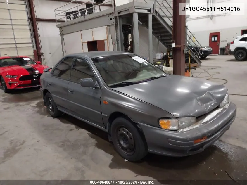 1996 Subaru Impreza Lx VIN: JF1GC4551TH514016 Lot: 40648677