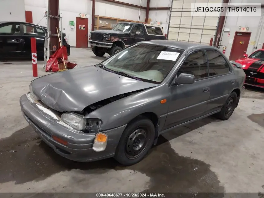 1996 Subaru Impreza Lx VIN: JF1GC4551TH514016 Lot: 40648677