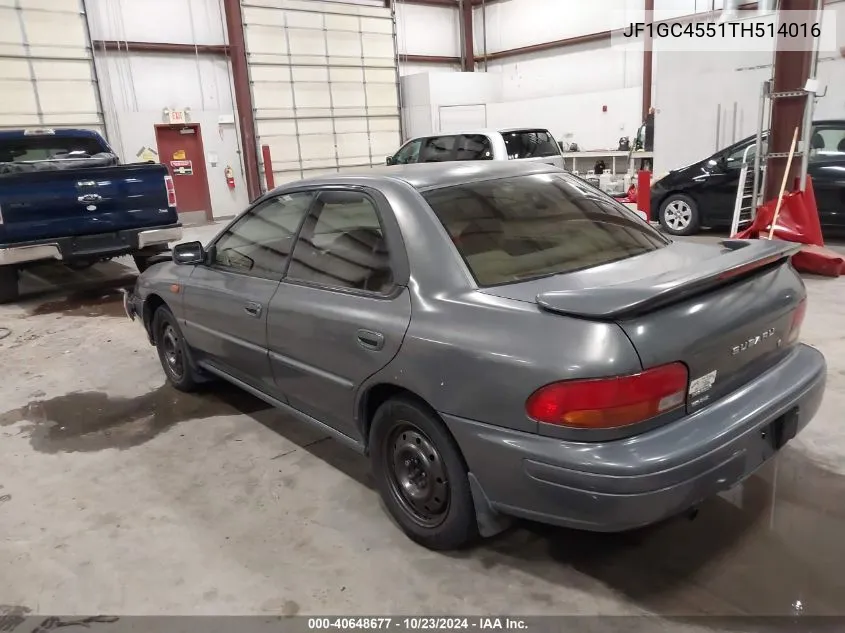 1996 Subaru Impreza Lx VIN: JF1GC4551TH514016 Lot: 40648677