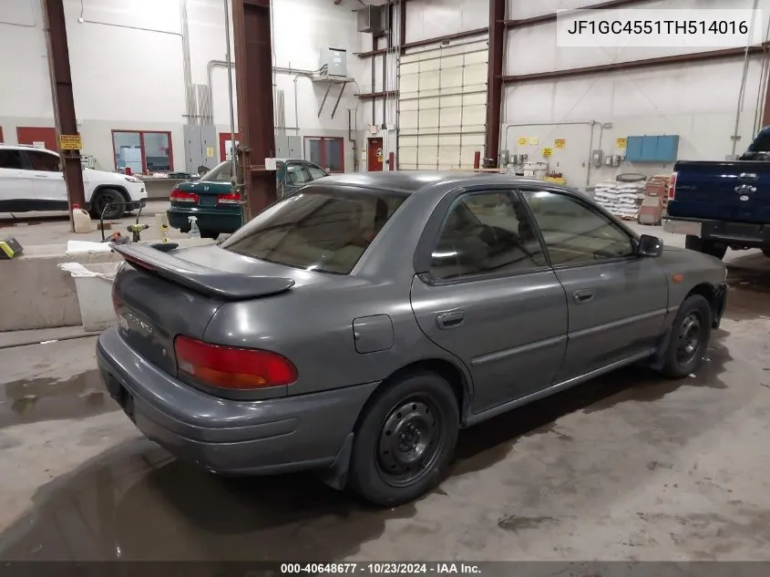 1996 Subaru Impreza Lx VIN: JF1GC4551TH514016 Lot: 40648677