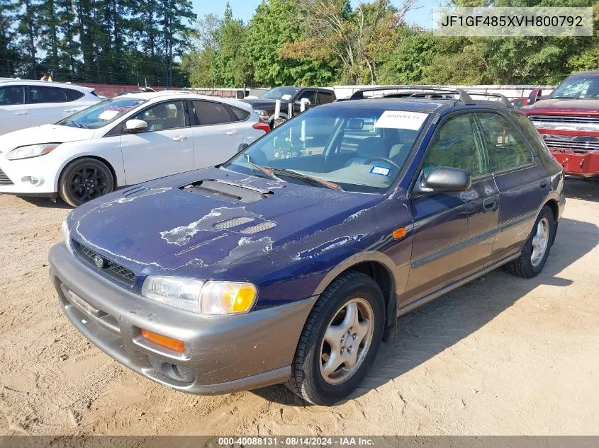 1997 Subaru Impreza Outback Sport VIN: JF1GF485XVH800792 Lot: 40088131