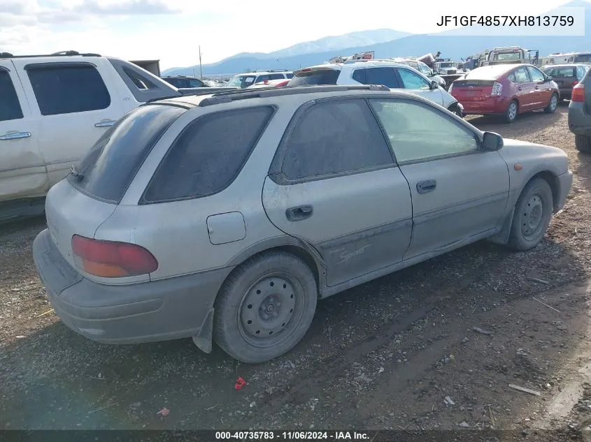 1999 Subaru Impreza Outback Sport VIN: JF1GF4857XH813759 Lot: 40735783