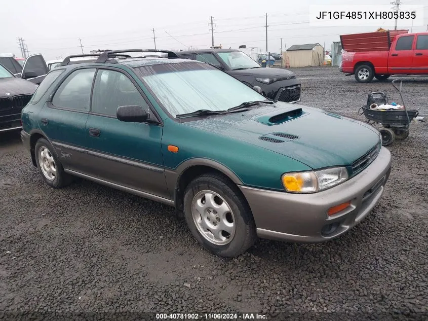 1999 Subaru Impreza Outback Sport VIN: JF1GF4851XH805835 Lot: 40781902