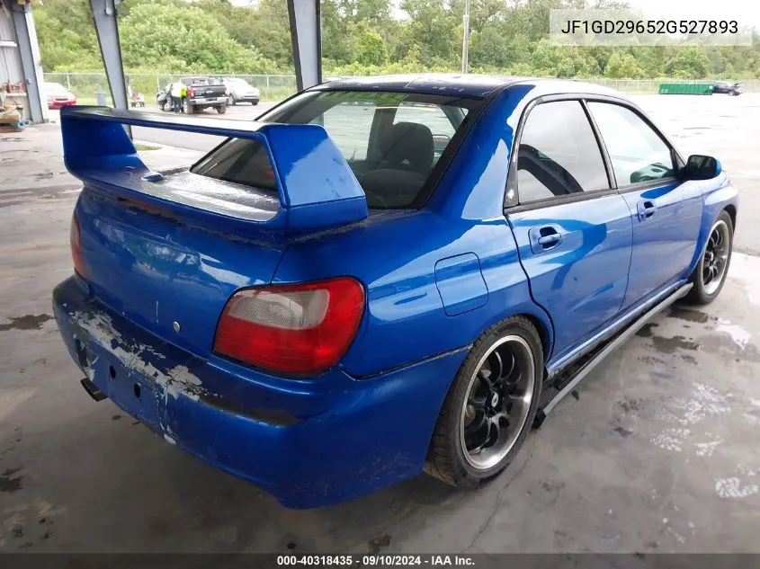 2002 Subaru Impreza Wrx VIN: JF1GD29652G527893 Lot: 40318435