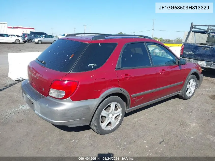 2003 Subaru Impreza Outback Sport VIN: JF1GG68503H813329 Lot: 40420514