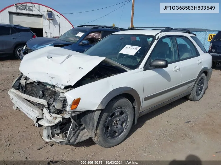 2003 Subaru Impreza Outback Sport VIN: JF1GG68583H803549 Lot: 40510375