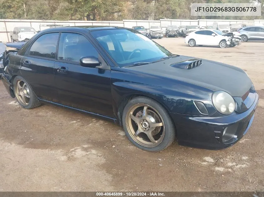 2003 Subaru Impreza Wrx VIN: JF1GD29683G506778 Lot: 40645899