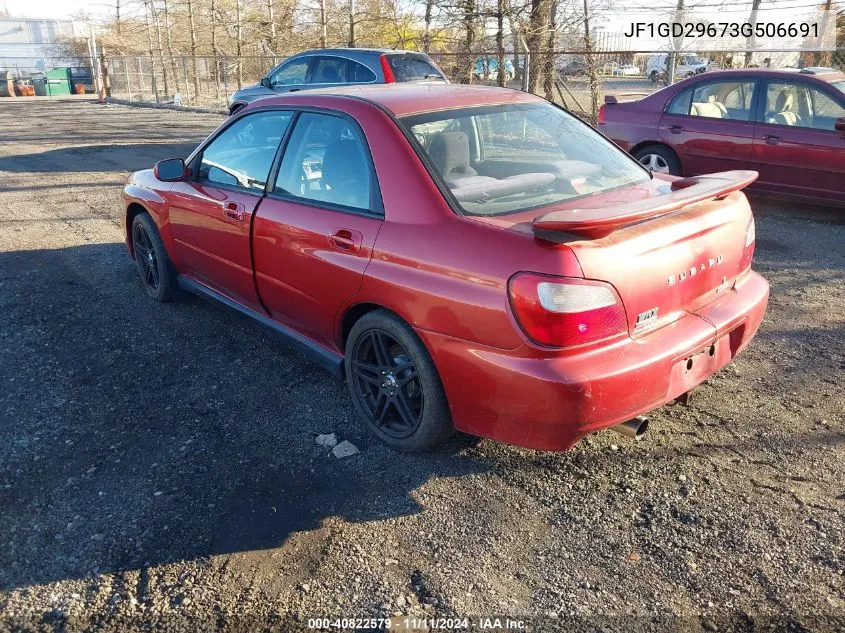 2003 Subaru Impreza Sedan Wrx VIN: JF1GD29673G506691 Lot: 40822579