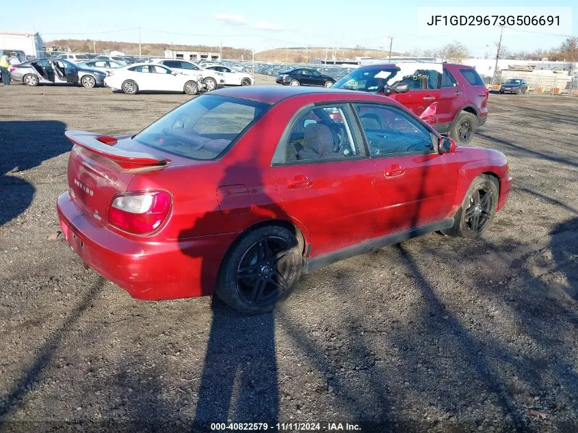 2003 Subaru Impreza Sedan Wrx VIN: JF1GD29673G506691 Lot: 40822579