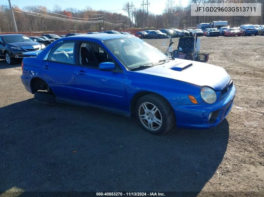 2003 Subaru Impreza Wrx VIN: JF1GD29603G513711 Lot: 40853270