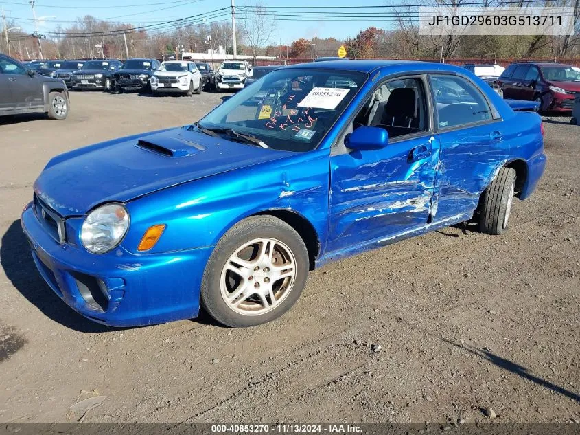 2003 Subaru Impreza Wrx VIN: JF1GD29603G513711 Lot: 40853270