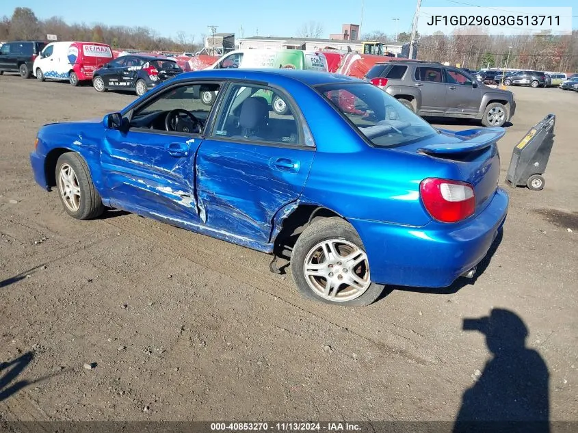 2003 Subaru Impreza Wrx VIN: JF1GD29603G513711 Lot: 40853270