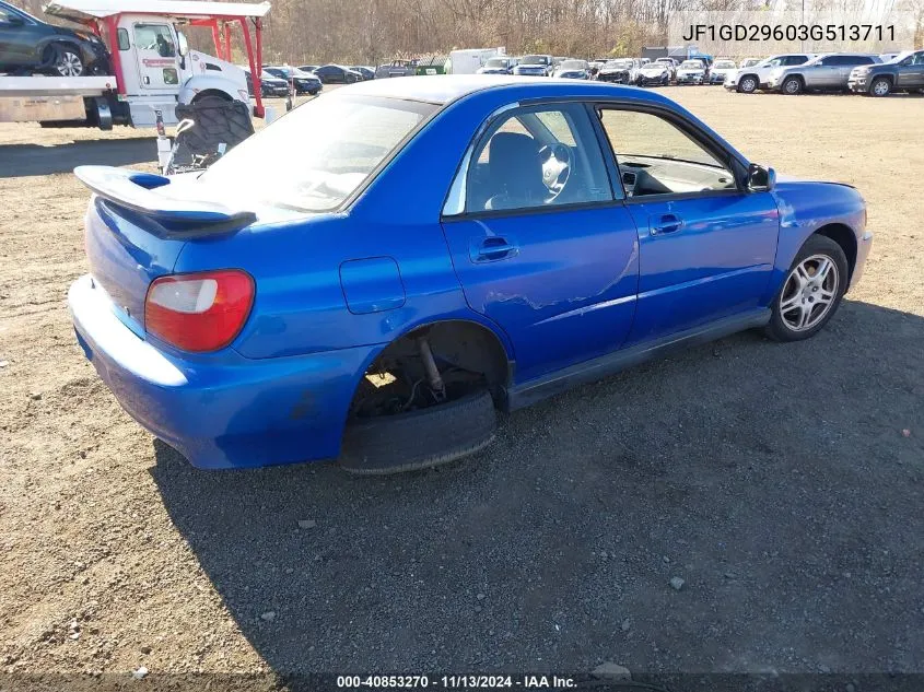 2003 Subaru Impreza Wrx VIN: JF1GD29603G513711 Lot: 40853270