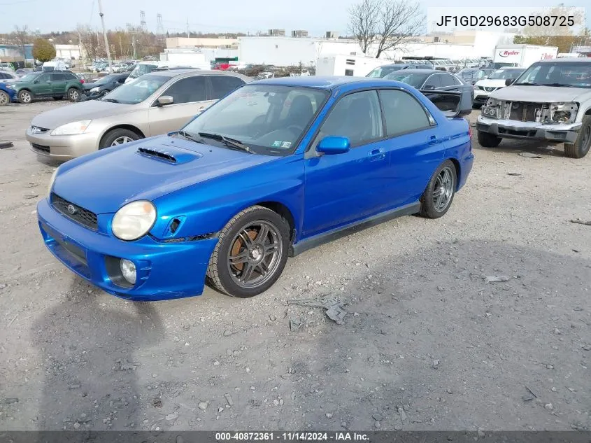 2003 Subaru Impreza Wrx VIN: JF1GD29683G508725 Lot: 40872361