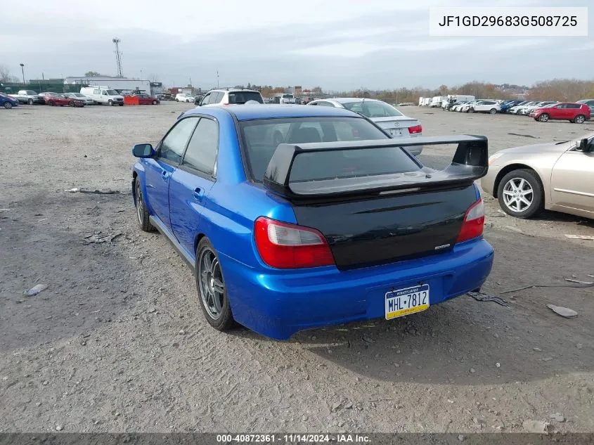 2003 Subaru Impreza Wrx VIN: JF1GD29683G508725 Lot: 40872361