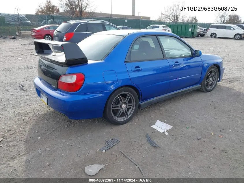 2003 Subaru Impreza Wrx VIN: JF1GD29683G508725 Lot: 40872361