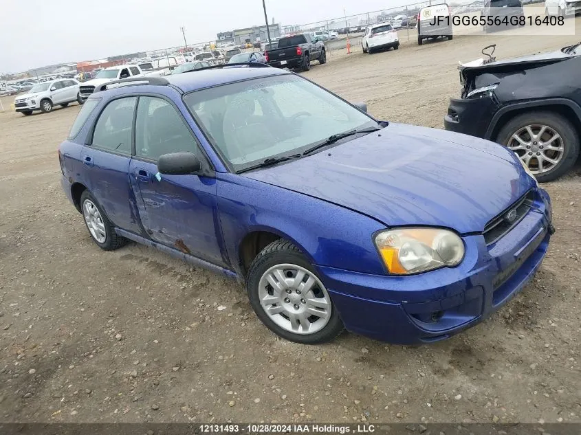 2004 Subaru Impreza Ts VIN: JF1GG65564G816408 Lot: 12131493