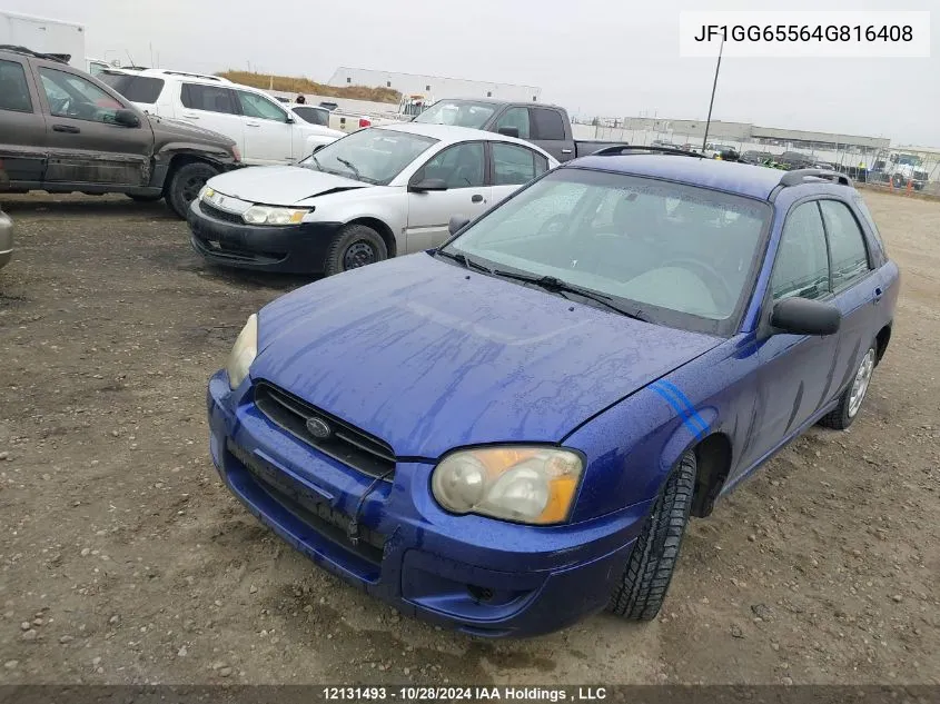 2004 Subaru Impreza Ts VIN: JF1GG65564G816408 Lot: 12131493