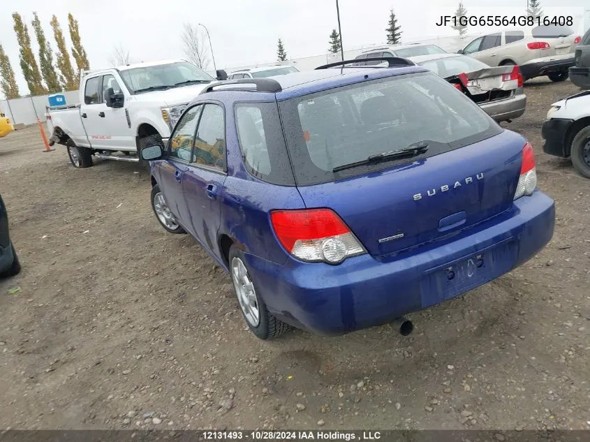 2004 Subaru Impreza Ts VIN: JF1GG65564G816408 Lot: 12131493