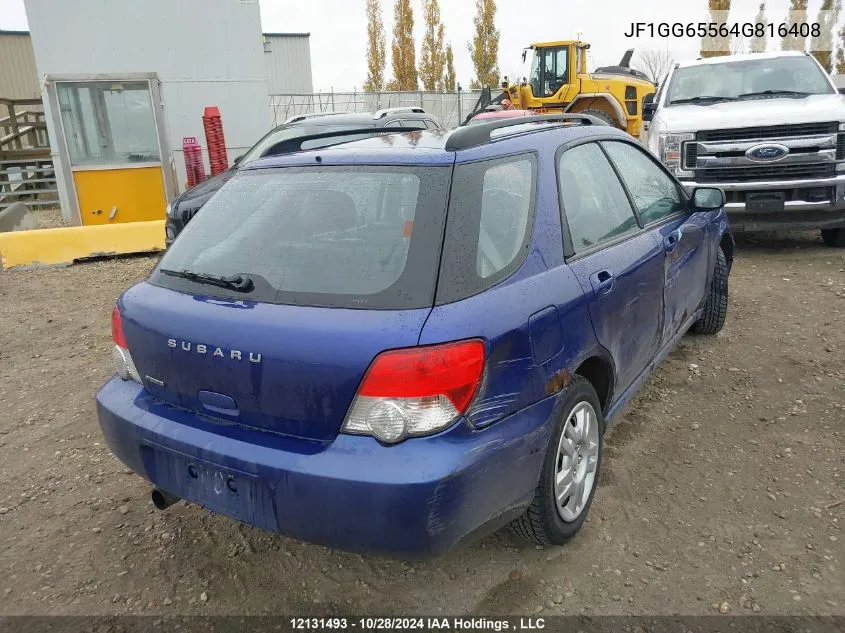 2004 Subaru Impreza Ts VIN: JF1GG65564G816408 Lot: 12131493