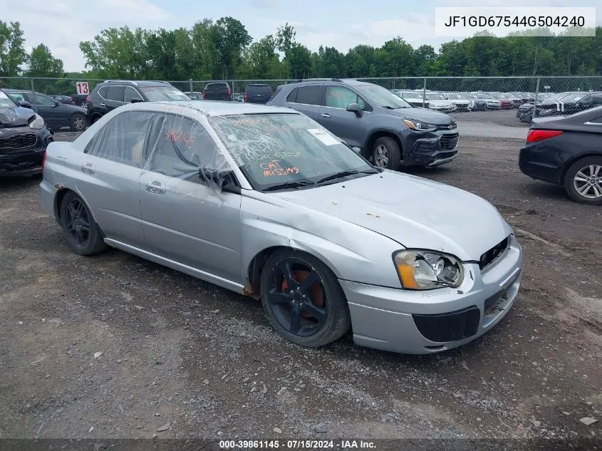 2004 Subaru Impreza 2.5Rs VIN: JF1GD67544G504240 Lot: 39861145