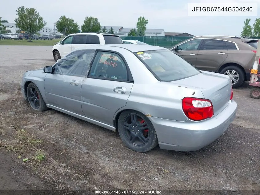 2004 Subaru Impreza 2.5Rs VIN: JF1GD67544G504240 Lot: 39861145