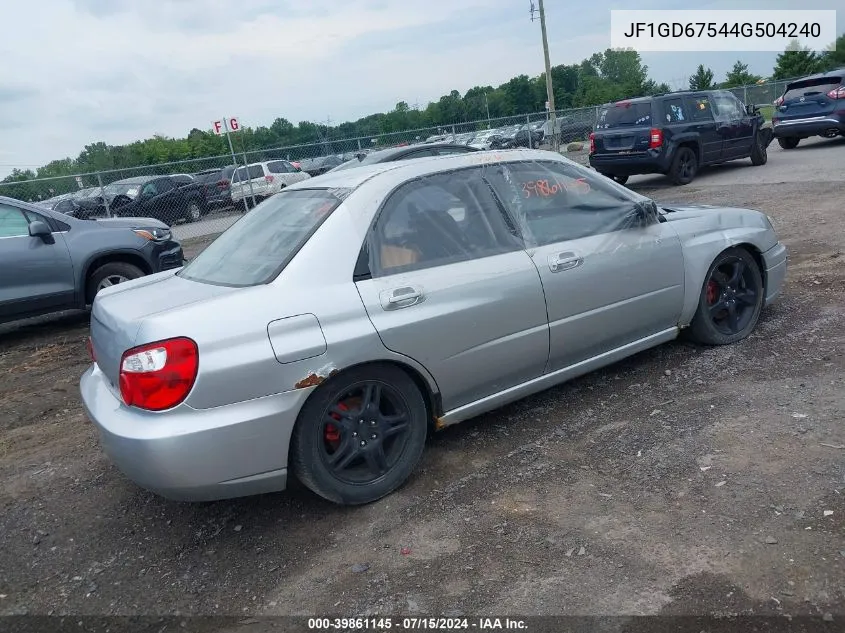 2004 Subaru Impreza 2.5Rs VIN: JF1GD67544G504240 Lot: 39861145