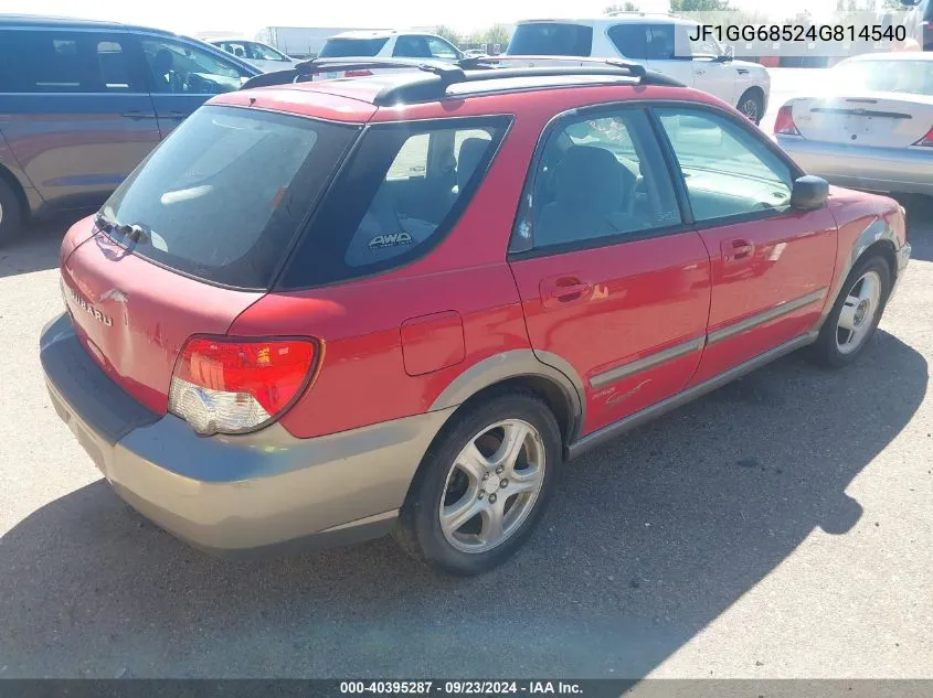 2004 Subaru Impreza Outback Sport VIN: JF1GG68524G814540 Lot: 40395287