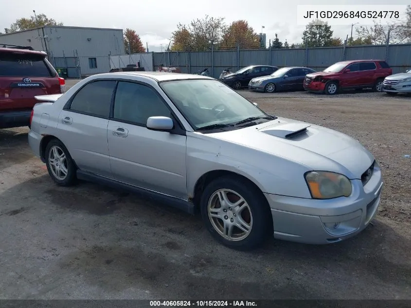 2004 Subaru Impreza Wrx VIN: JF1GD29684G524778 Lot: 40605824