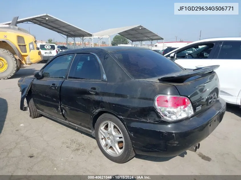 2004 Subaru Impreza Wrx VIN: JF1GD29634G506771 Lot: 40621046