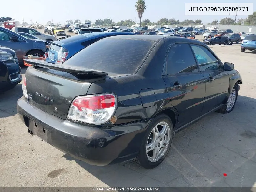 2004 Subaru Impreza Wrx VIN: JF1GD29634G506771 Lot: 40621046