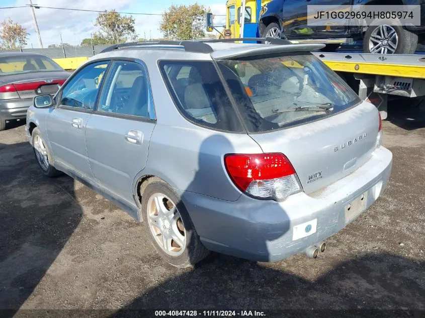 2004 Subaru Impreza Wrx VIN: JF1GG29694H805974 Lot: 40847428