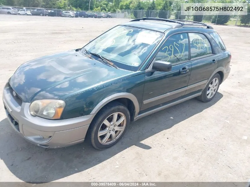 2005 Subaru Impreza Outback Sport Base W/Special Edition VIN: JF1GG68575H802492 Lot: 39578409