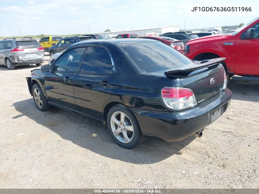 2006 Subaru Impreza 2.5I VIN: JF1GD67636G511966 Lot: 40044136