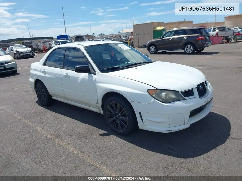 2006 Subaru Impreza 2.5I VIN: JF1GD67636H501481 Lot: 40080781