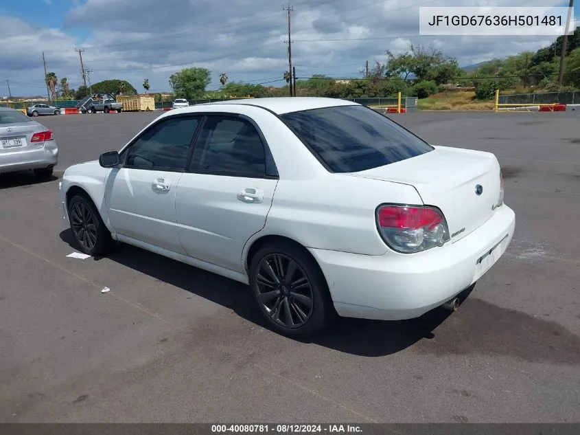 2006 Subaru Impreza 2.5I VIN: JF1GD67636H501481 Lot: 40080781