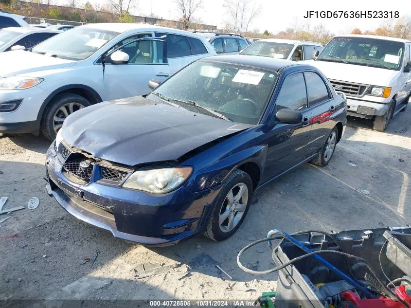 2006 Subaru Impreza 2.5I VIN: JF1GD67636H523318 Lot: 40728505