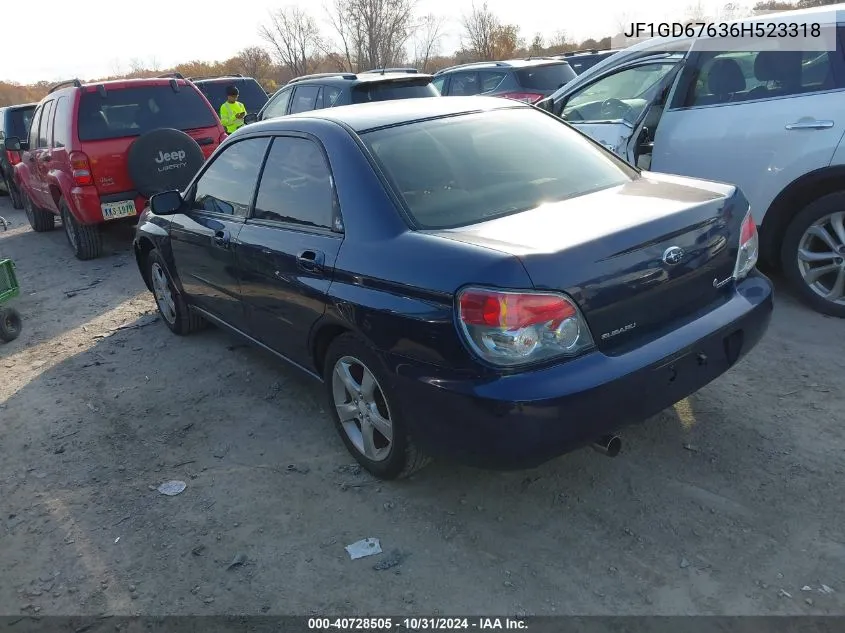 2006 Subaru Impreza 2.5I VIN: JF1GD67636H523318 Lot: 40728505