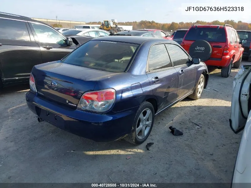 2006 Subaru Impreza 2.5I VIN: JF1GD67636H523318 Lot: 40728505