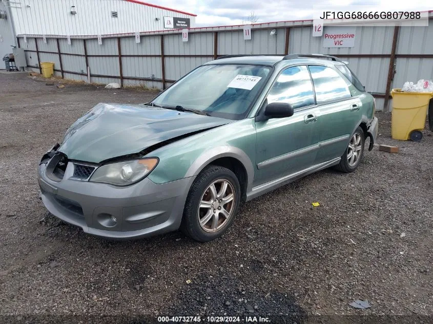 2006 Subaru Impreza Outback Sport VIN: JF1GG68666G807988 Lot: 40732745