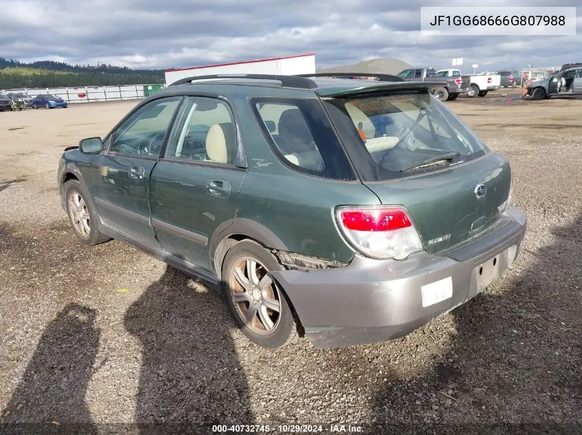 2006 Subaru Impreza Outback Sport VIN: JF1GG68666G807988 Lot: 40732745