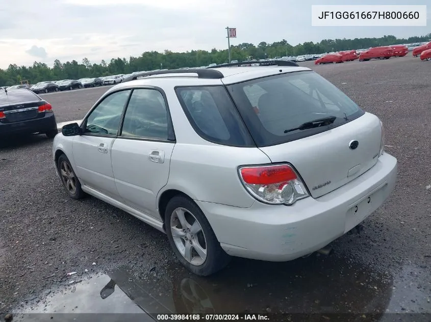 2007 Subaru Impreza 2.5I VIN: JF1GG61667H800660 Lot: 39984168