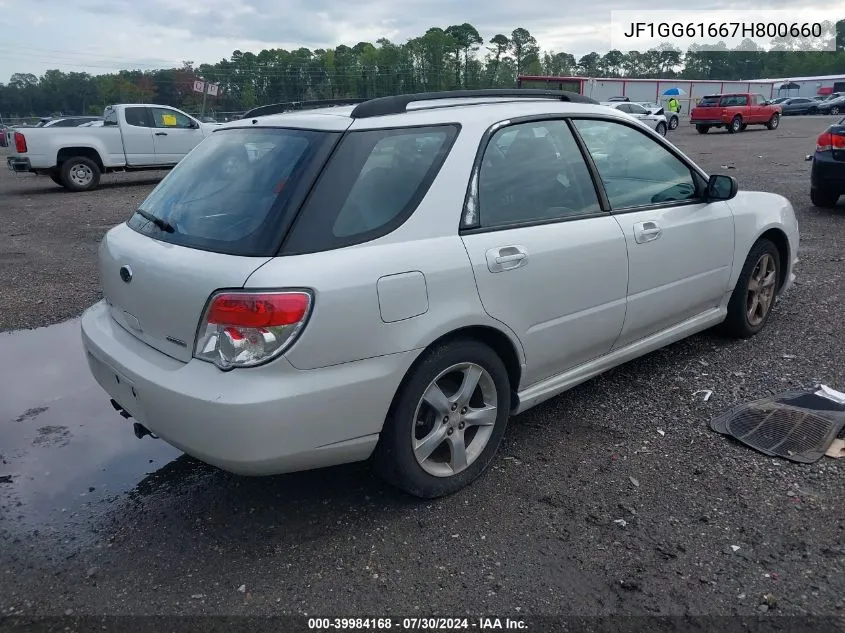 2007 Subaru Impreza 2.5I VIN: JF1GG61667H800660 Lot: 39984168