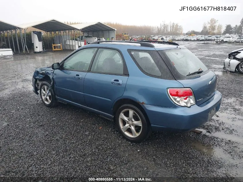 2007 Subaru Impreza 2.5I VIN: JF1GG61677H818407 Lot: 40850555